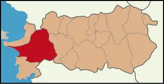 Map showing Söke District in Aydın Province