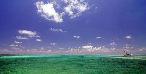 Azure water off the coast of Ambergris Caye