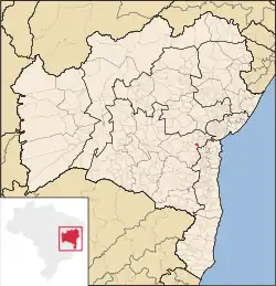 Location of Cravolândia in Bahia