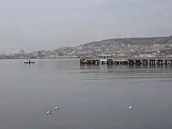 Baku bay in outskirts of Baku.
