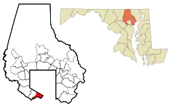 Location of Lansdowne-Baltimore Highlands, Maryland