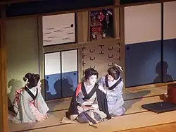 Bandō Tamasaburō V (center) in kabuki play Nihonbashi (December 2012)