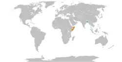 Map indicating locations of Bangladesh and Somalia