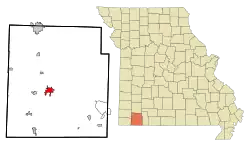 Location of Cassville, Missouri