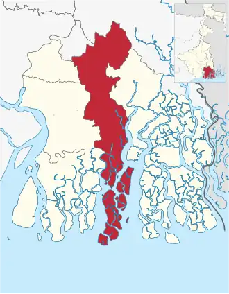 Location of Baruipur subdivision in South 24 Parganas district