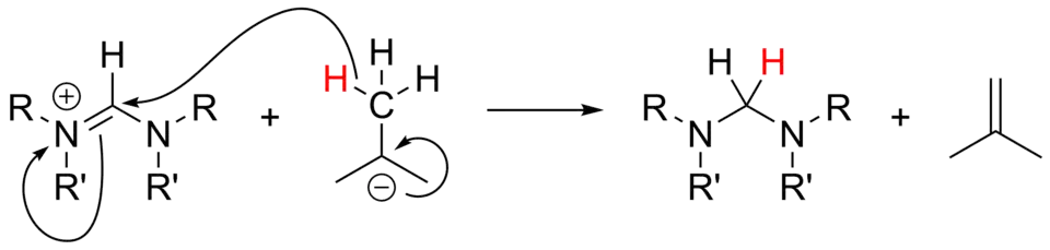 Reduction of formamidinium salts with tert-butyllithium