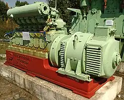 Batory's saved electrical generator in National Maritime Museum, Gdańsk