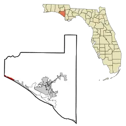Location in Bay County and the state of Florida