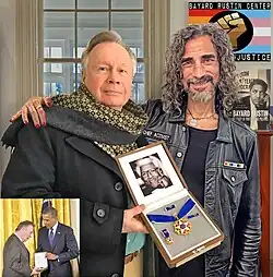 Bayard Rustin Center for Social Justice Chief Activist Robt Martin Seda-Schreiber & Board Member Emeritus Walter Naegle with Bayard Rustin's Medal of Freedom @ BRCSJ HQ!