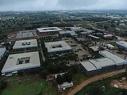 Aerial view of the Baze University campus grounds in Abuja Nigeria.
