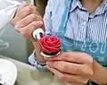 Making bean paste flower