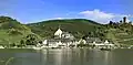 View from the Moselle's left bank of Beilstein and the Castle Metternich ruins