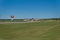 Belcourt water tower and Turtle Mountain Middle School