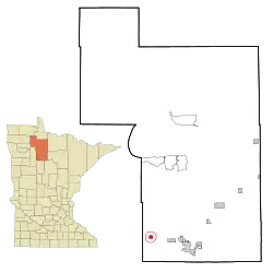 Location of Solway within Beltrami County and state of Minnesota