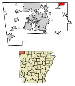 Location of Gateway in Benton County, Arkansas.