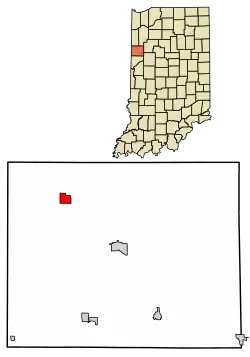 Location of Earl Park in Benton County, Indiana.