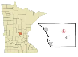 Location of Gilman within Benton County and state of Minnesota