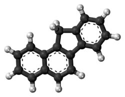 Ball-and-stick model of the benzo[a]fluorene molecule