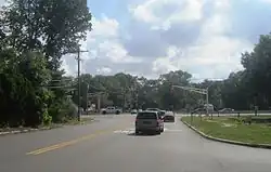 Looking east along Bergerville Road towards US 9
