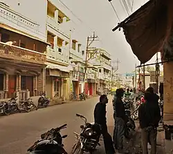 Bhelupur, main road. (West to East view leading to Bhelupur Police Station). Picture taken from Water Works. Road is called "Kamachha Road"