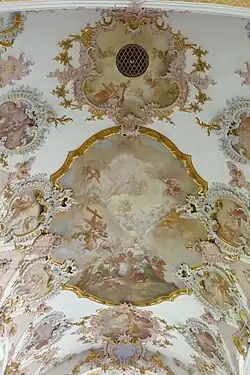 Ceiling fresco at the church of St. James and Laurentius in Biberbach