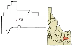 Location of Rockford in Bingham County, Idaho.