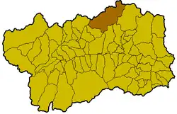 Location of the commune within the Aosta Valley region