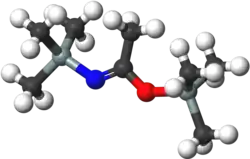 Ball and stick model of (E)-bis(trimethylsilyl)acetamide