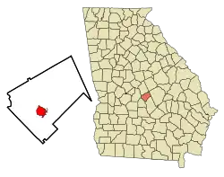 Location in Bleckley County and the state of Georgia