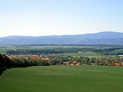 View over Osterwieck and Harz range