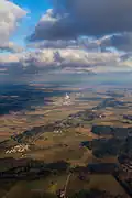 Bird's eye view of Zolling with its power plant