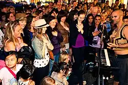 Will Blunderfield (right) at Robson Street in Vancouver, July 2010.