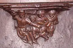 St Botolph's Church, Boston, Lincolnshire: a school-master thrashing a pupil