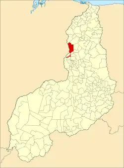 Location of Teresina in the State of Piauí