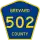 County Road 502 marker