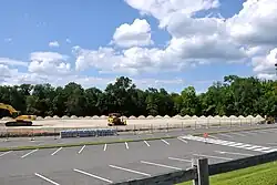 A construction site replacing a former softball field