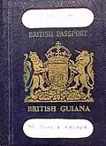 British Guiana Passport used when Guyana was a British colony