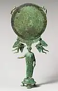 Greek caryatid mirror, mid-5th century BCE