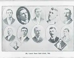 Poster depicting portraits of several men, most of whom have their heads tilted slightly.