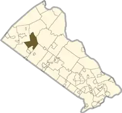 Location of East Rockhill Township in Bucks County