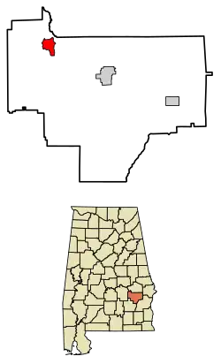 Location of Fitzpatrick in Bullock County, Alabama.