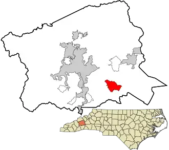 Location in Buncombe County and the state of North Carolina