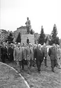 Unofficial photograph taken after the 1951 dedication of the Stalin monument
