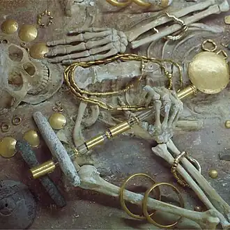 Burial with gold treasure, 4600-4200 BCE