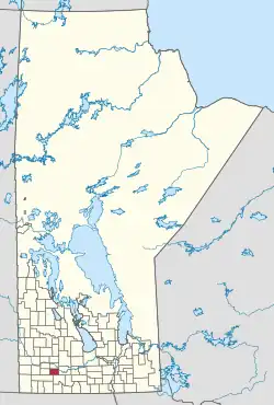 Location of the RM of Oakland-Wawanesa in Manitoba