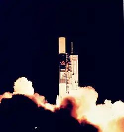 A Delta 5000 carrying COBE launching from SLC-2W in 1989