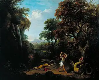 Landscape with the Story of Cadmus Killing the Dragon. Exhibited in 1765. Tate, London.[N]