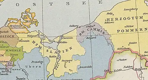 Territory (violet) about 1250 
