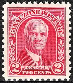 Goethals on Canal Zone postage stamp, 1928