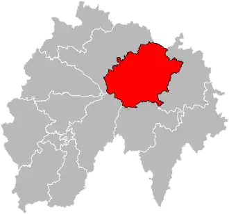 Situation of the canton of Murat in the department of Cantal